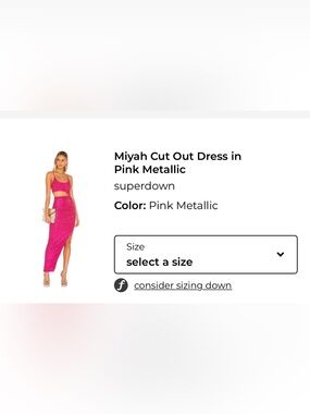 superdown Metallic Pink Cut-Out Dress